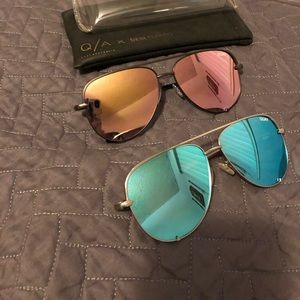 #QuayxDesi High Key sunglasses! Blue/Silver